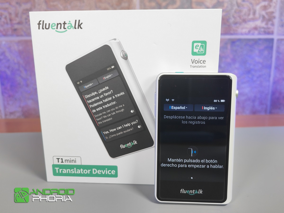 Fluentalk T1 mini traduccion espanol a ingles