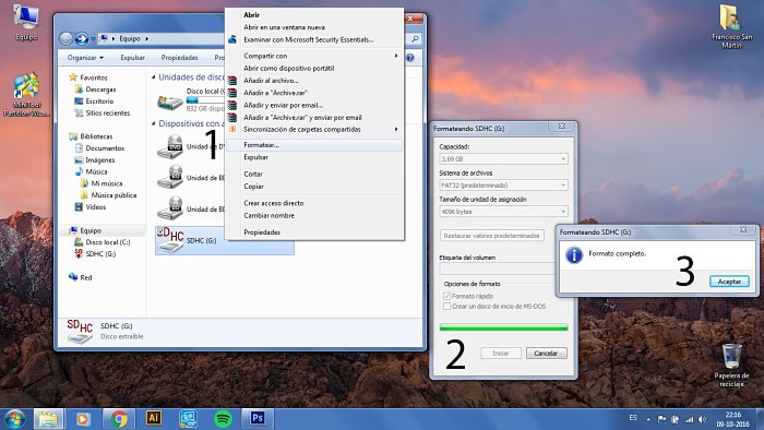 Formatear tarjeta SD