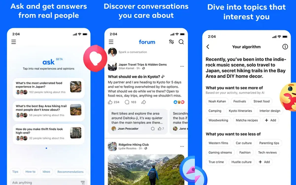 Forum, la app de Meta que organiza los grupos de Facebook