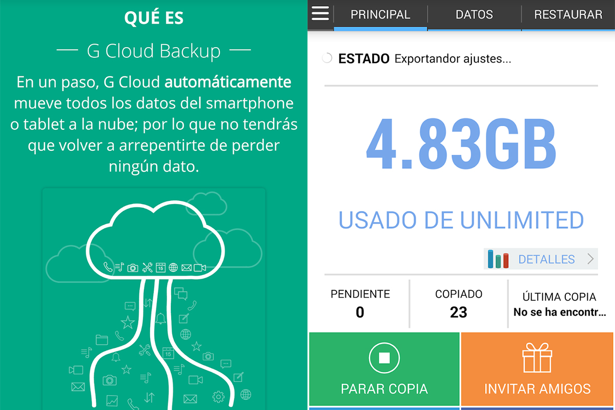 G Cloud Backup: todos los datos del móvil o tablet a la nube