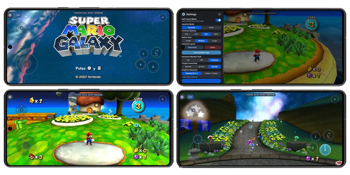 Galaxy Android port nativo de super mario galaxy como funciona