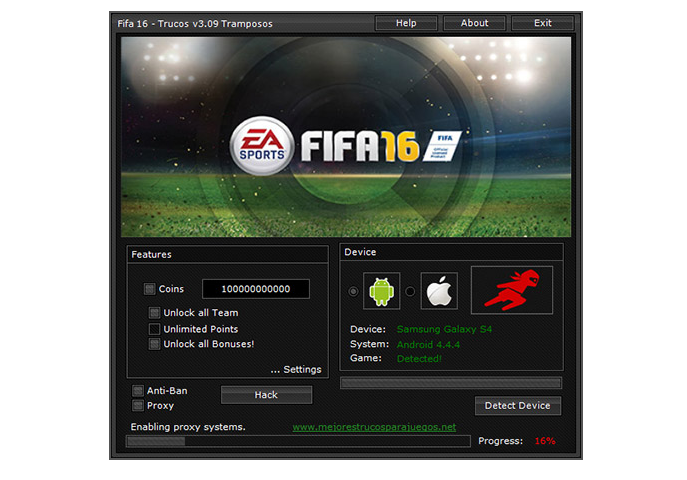 Generador de monedas para FIFA 16 Ultimate Team en Android