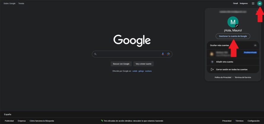 Gesionar tu cuenta de Google desde el PC
