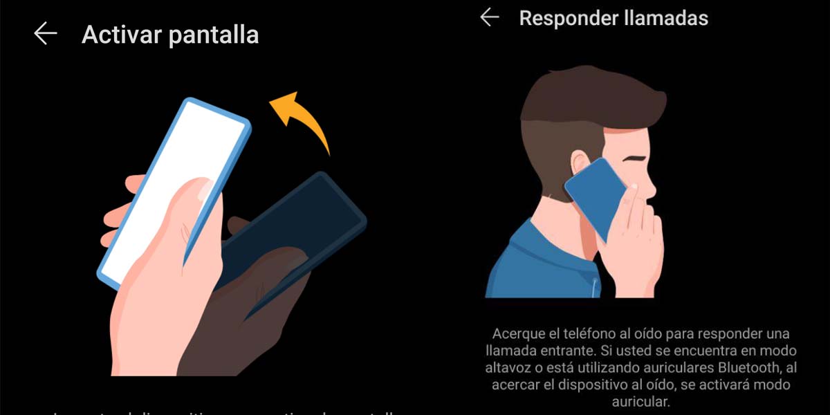 Gestos que reconoce el Huawei P40 Pro