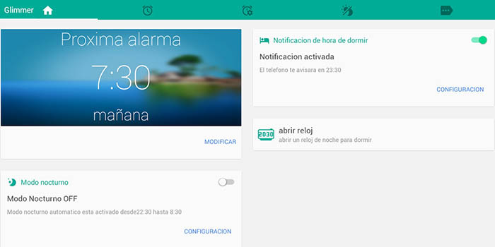Glimmer, el mejor despertador de amanecer para Android Glimmer para Android
