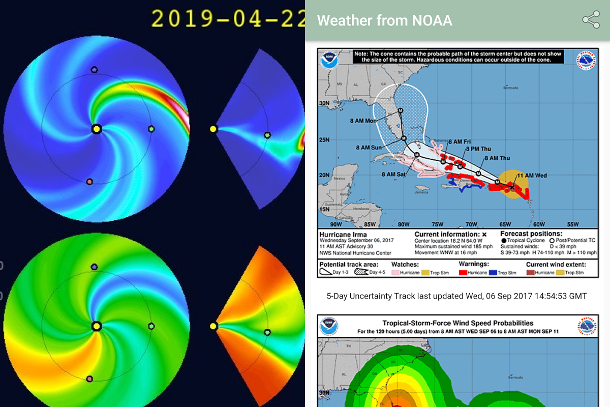 Otra buena app para ver trayectoria de huracanes, tifones y tormentas tropicales