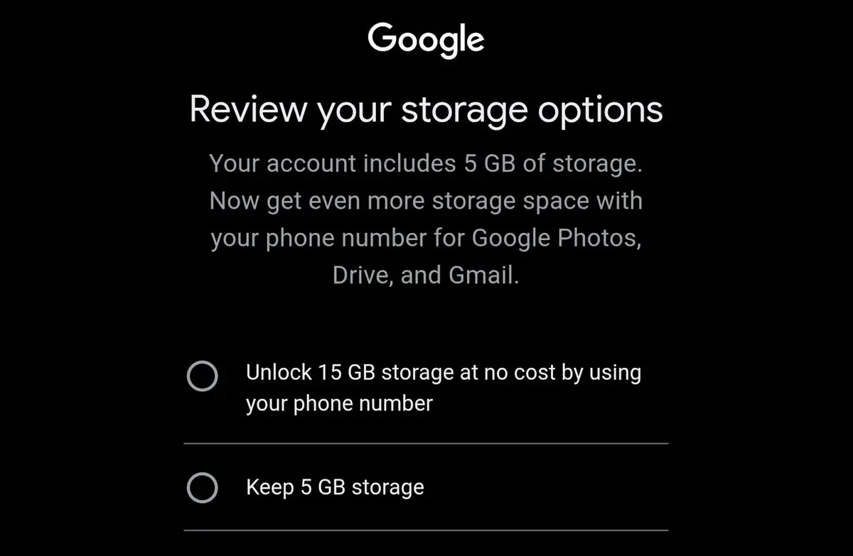 Gmail reduce el almacenamiento gratis a 5 GB en cuentas nuevas si no registran numero de telefono