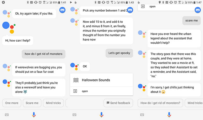 Google Assistant comandos de Halloween
