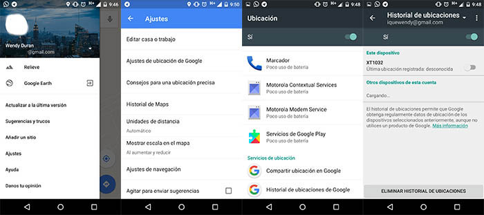 Google Maps desactivar el historial de ubicacion