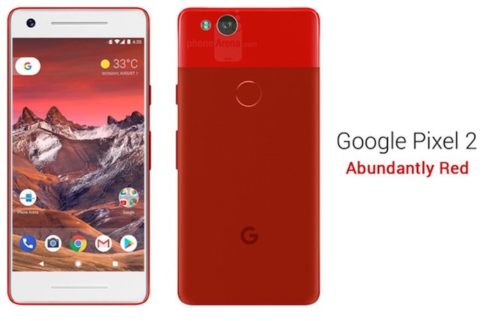 Google Pixel 2 en blanco y rojo