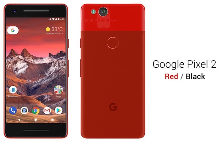 Google Pixel 2 en negro y rojo