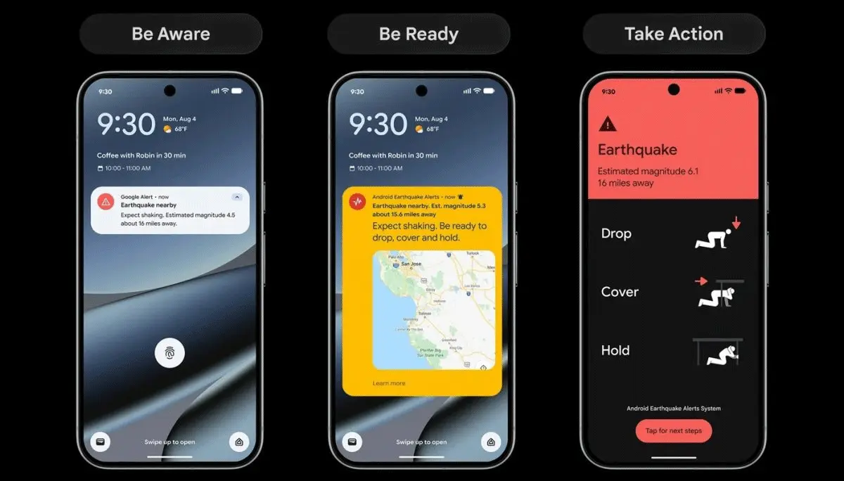 Alertas de terremotos de Google 