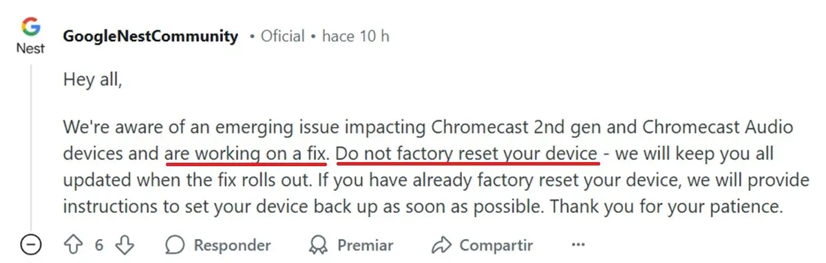 Google Has Announced That It Is Working On A Solution For The Chromecast 2 Generation With A Problem Of Obsolete Firmware