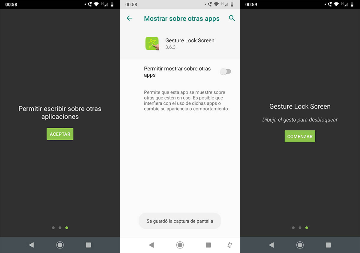 Guardar configuracion pantalla de bloqueo