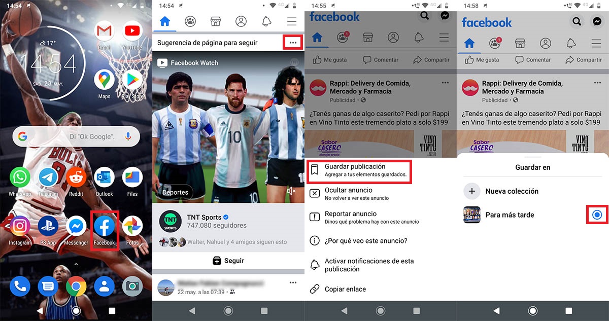 Guardar publicaciones Facebook para ver mas tarde