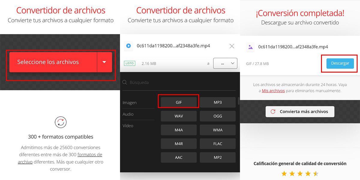 convertio, transforma tus videos en gifs o en lo que desees