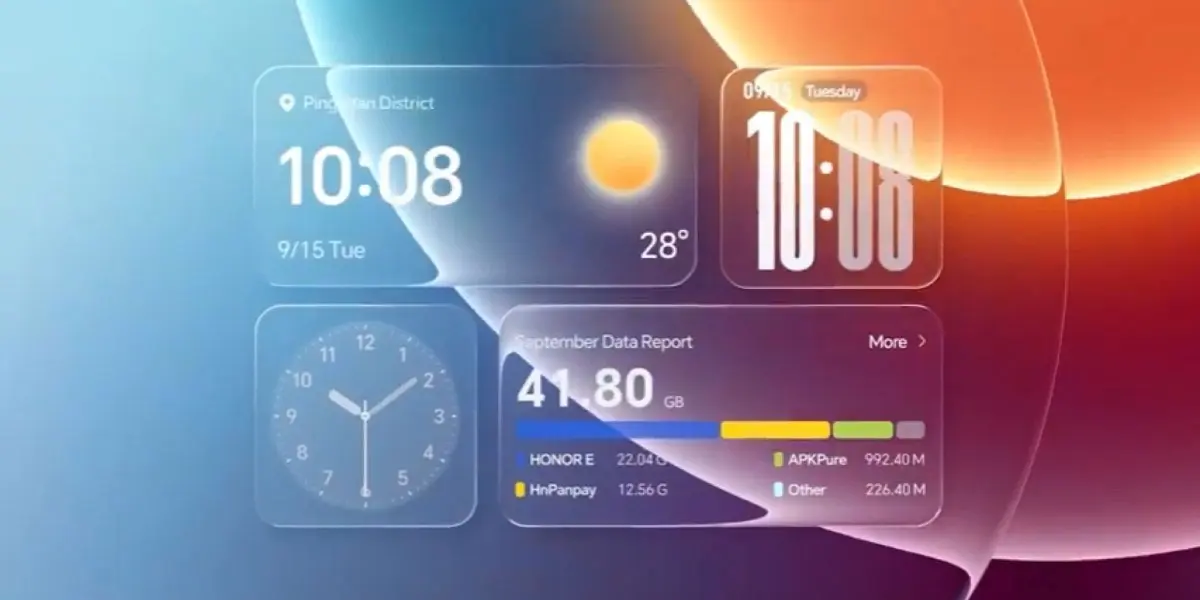 Widgets disponibles en HONOR MagicOS 11
