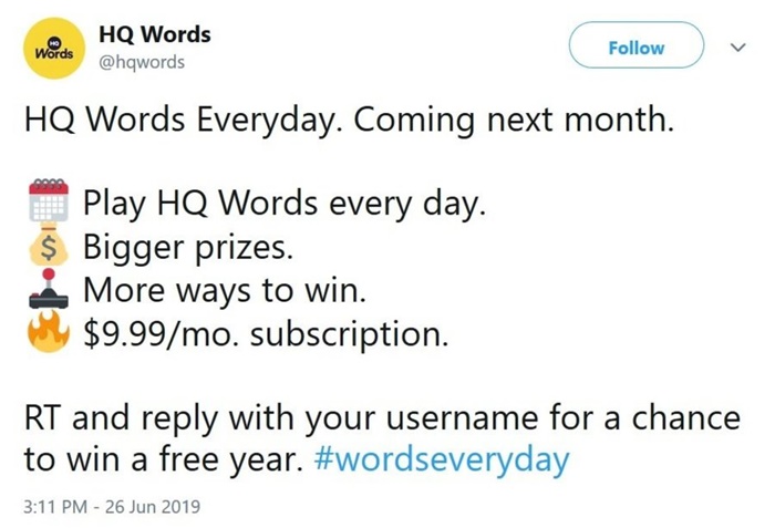 HQ Words ahora cobrara suscripción opcional
