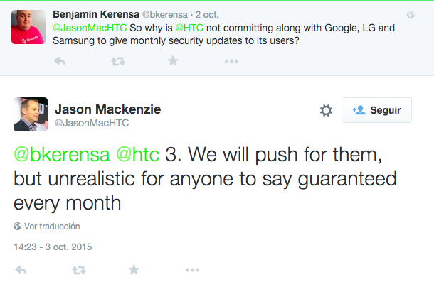 HTC USA no ve realistas las actualizaciones mensuales