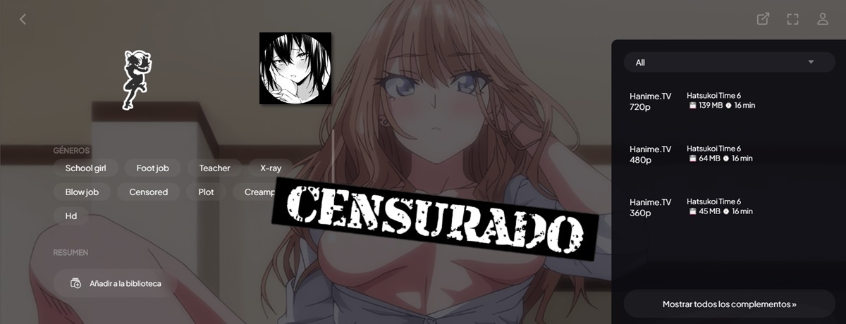 Hanime un addon de stremio para ver hentai anime