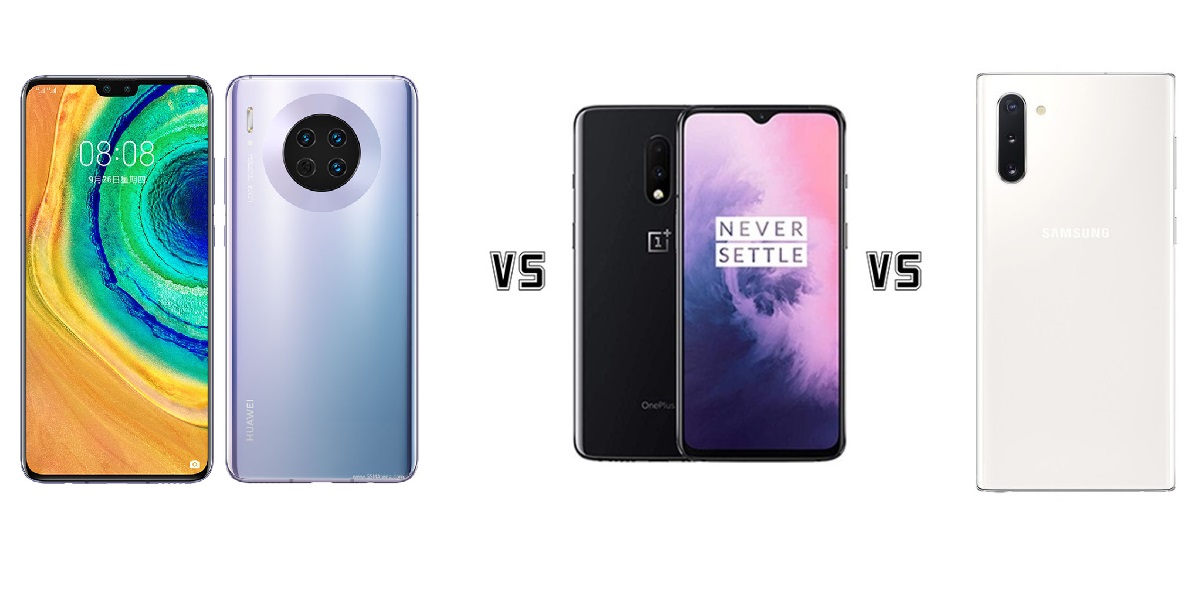 Huawei Mate 30 vs OnePlus 7 vs Galaxy Note 10, comparativa