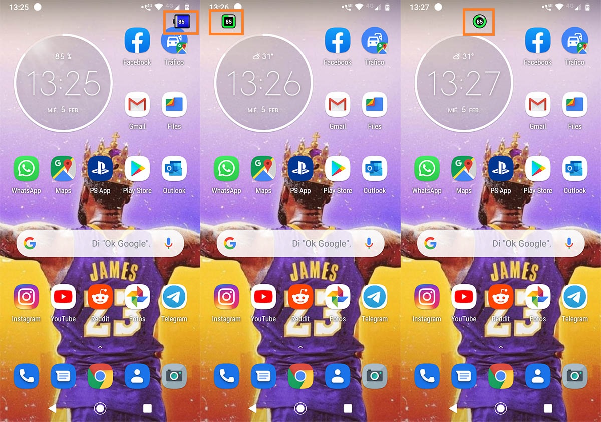Iconos de bateria Android