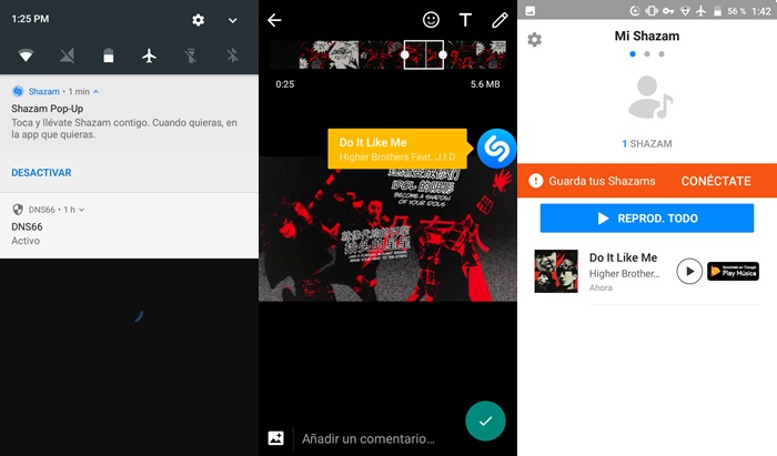 Identificando canción en WhatsApp con Shazam