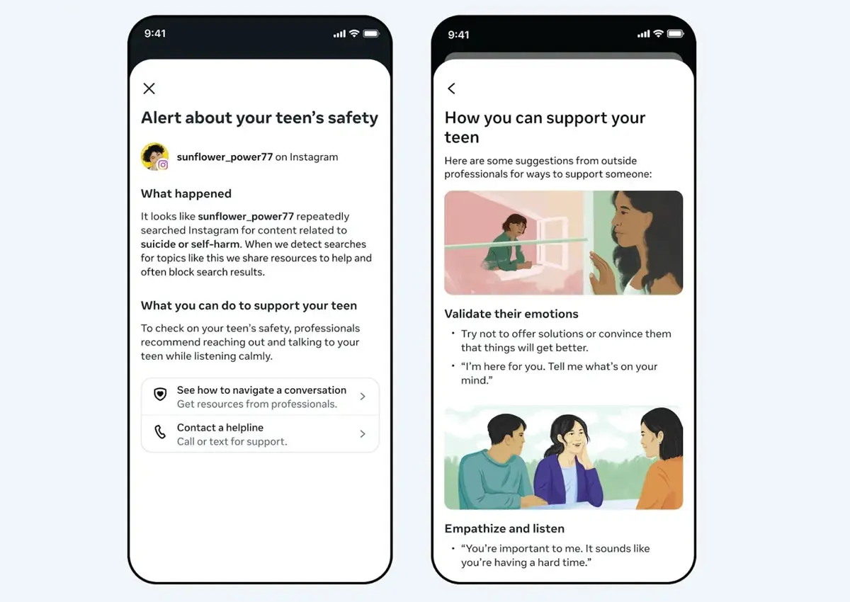 Instagram refuerza la seguridad: ahora avisará a los padres si sus hijos buscan temas de autolesión