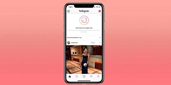 Instagram muestra publicaciones recomendadas