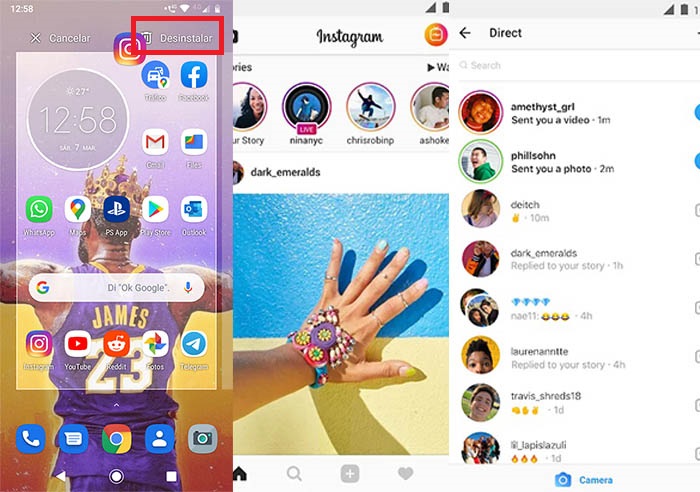 Instagram no permite enviar mensajes solucion