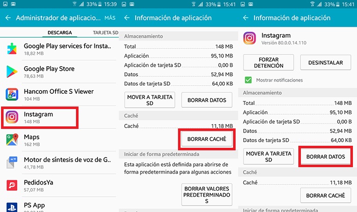 Instagram se ha detenido solucion Paso 2