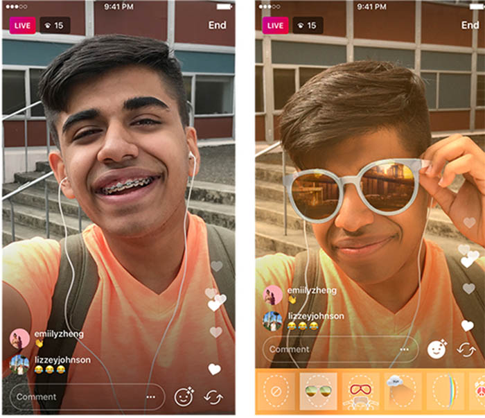 Instagran tiene filtros en sus directos