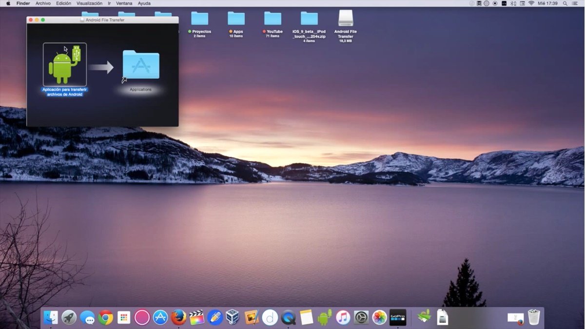 Instalando Android File Transfer en Mac