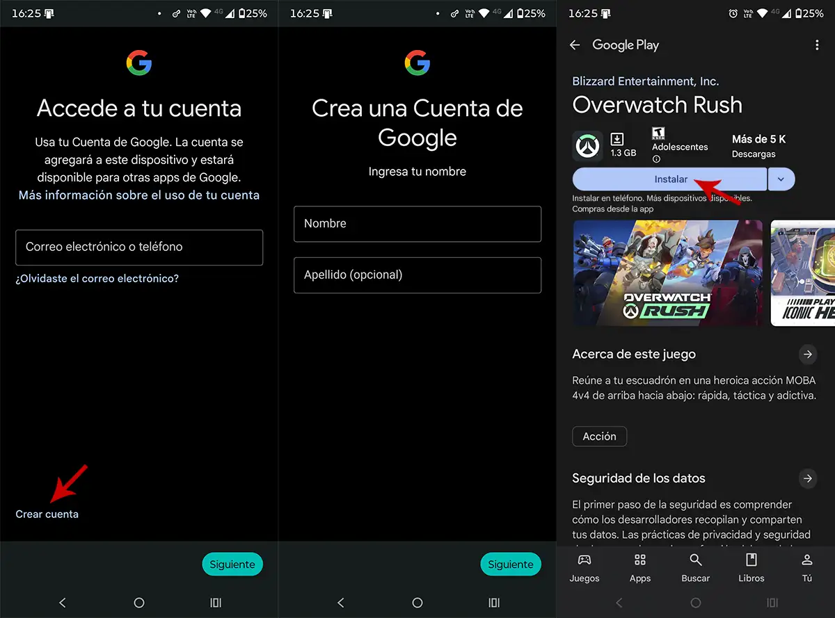 Instalar Overwatch Rush en Android