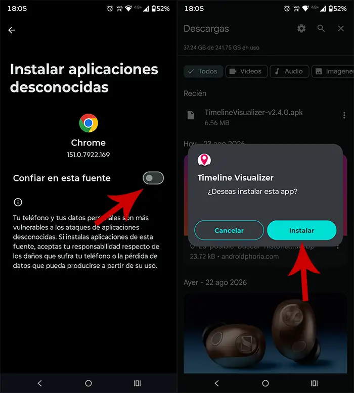 Instalar Timeline Visualizer