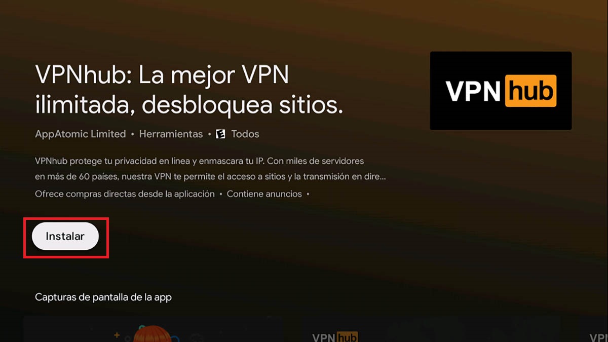 Instalar VPN Android TV