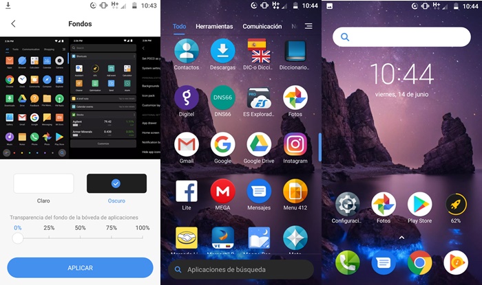 Interfaz del Poco Launcher 2.0