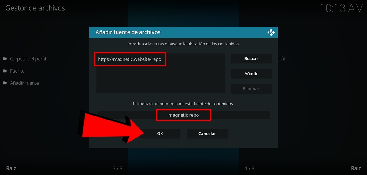 Introduce la direccion del repositorio y colocale de nombre magnetic repo