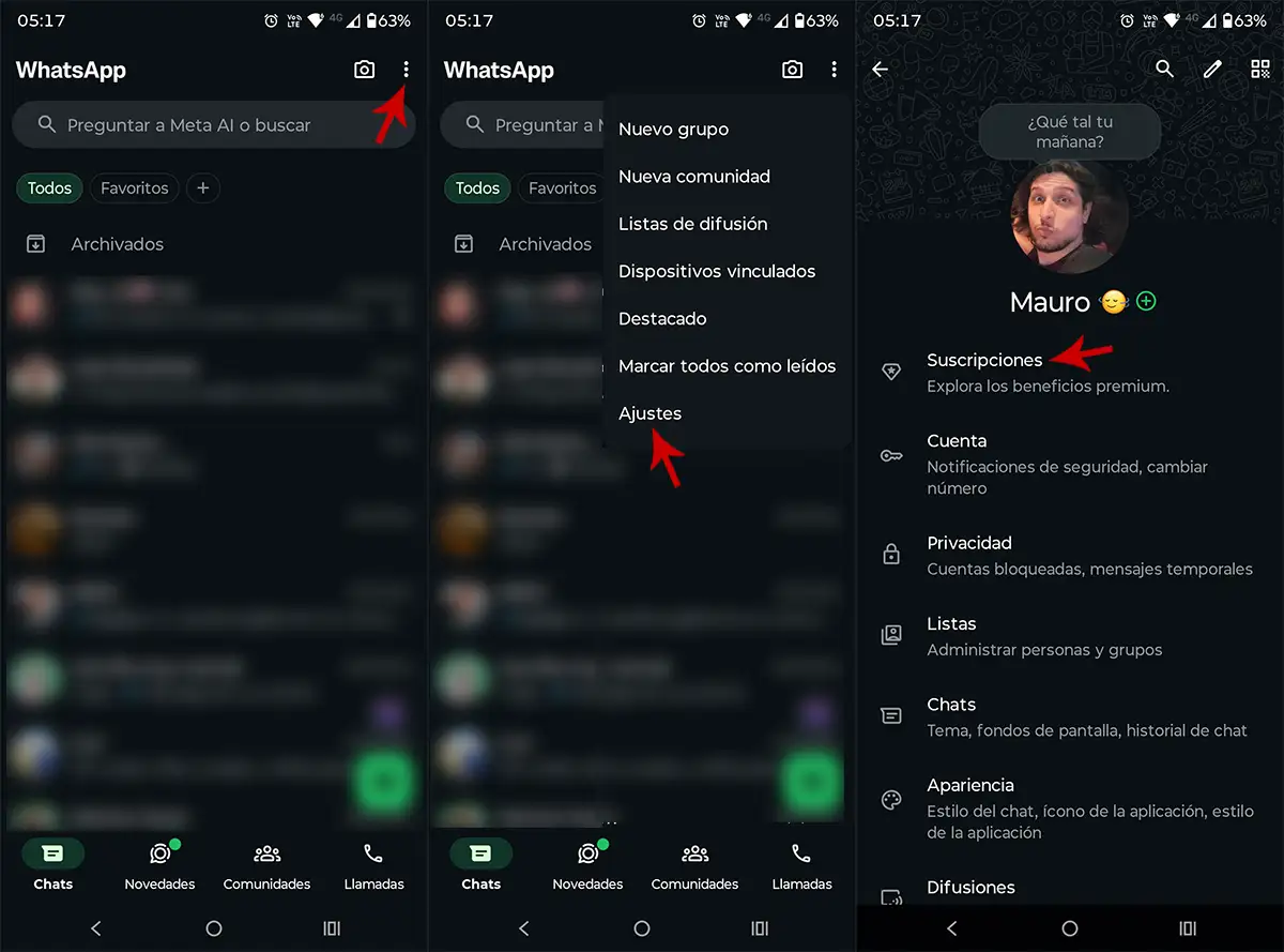 Ir a las opciones de suscripción WhatsApp