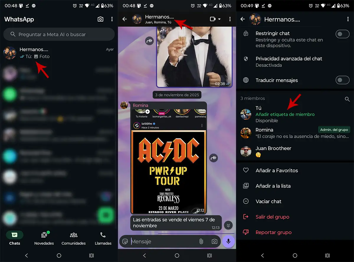 Go To Whatsapp Group Options