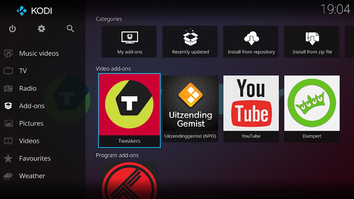 Kodi app para Android TV