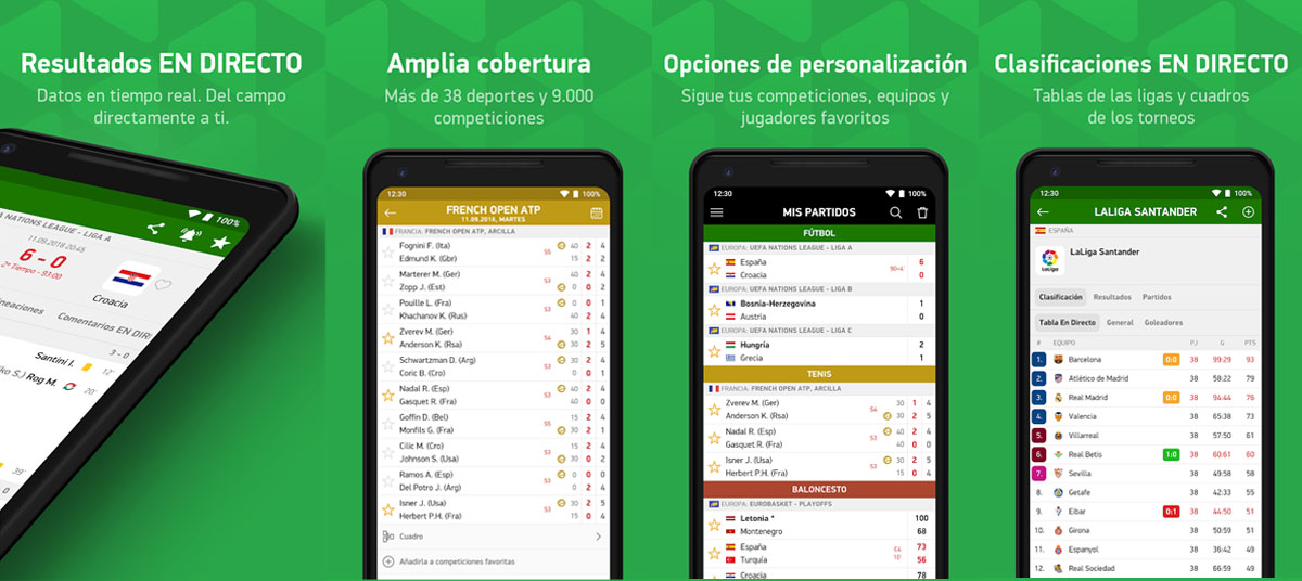 La mejor app para ver los resultados de los partidos de tenis en directo