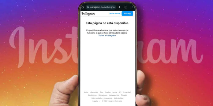 La página no está disponible en este momento en Instagram solución