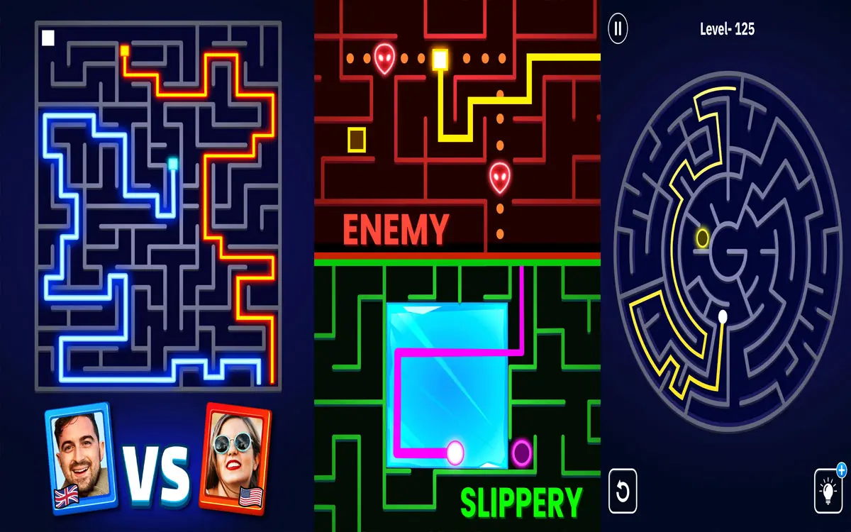 Vista de juego de laberinto