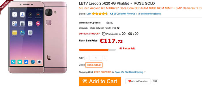 Leeco 2 X620 mas barato