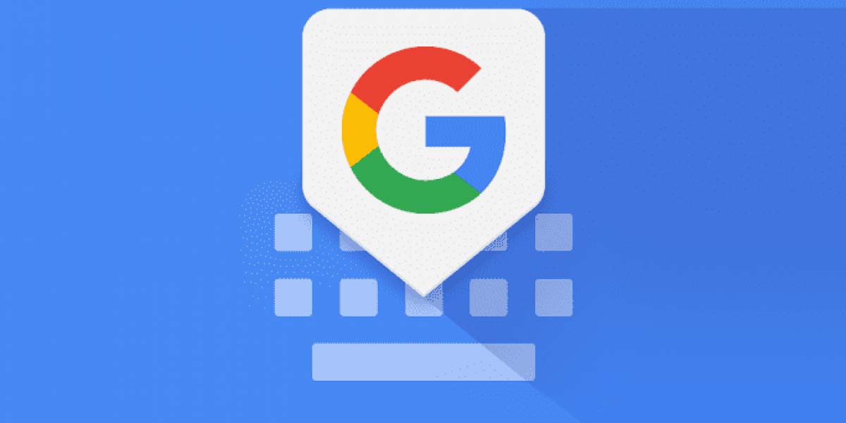 Logotipo del teclado de Google con fondo azul