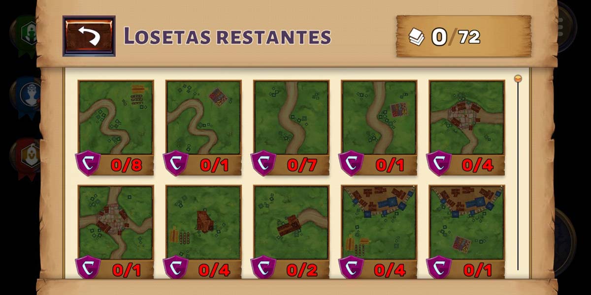 Losetas en el juego Carcassonnepara Android