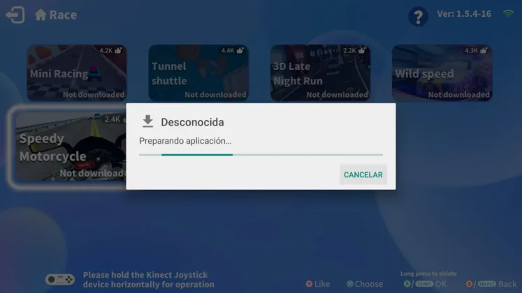 MECOOL KidzMove GM2 la descarga e instalacion del juego es muy rapida e intuitiva solo los seleccionas y listo