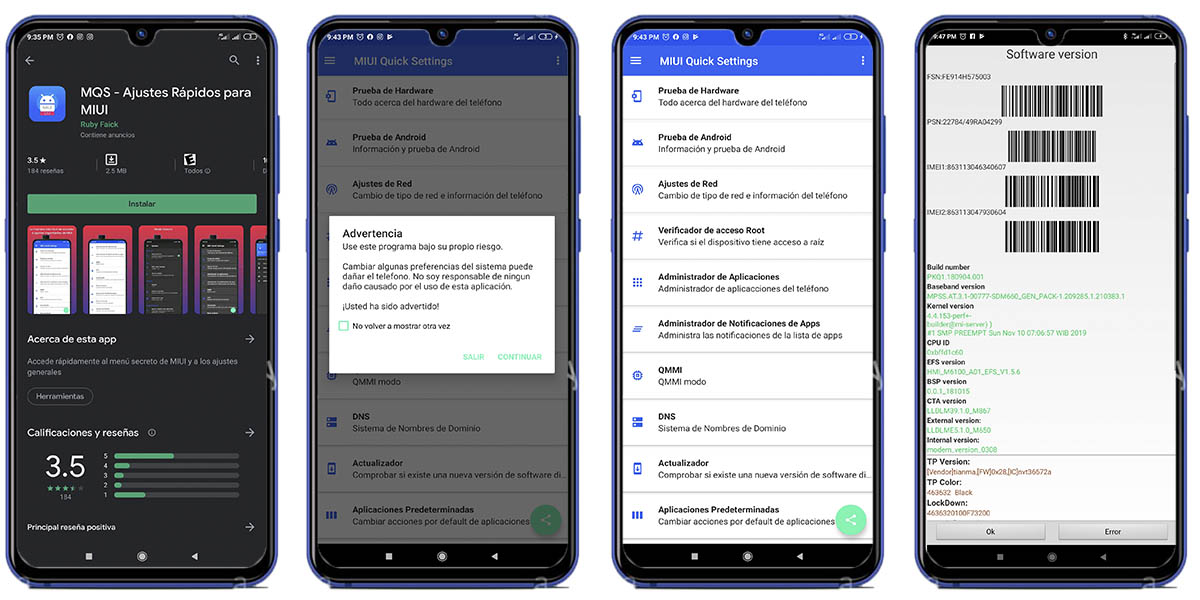 MQS ajustes ocultos Xiaomi MIUI