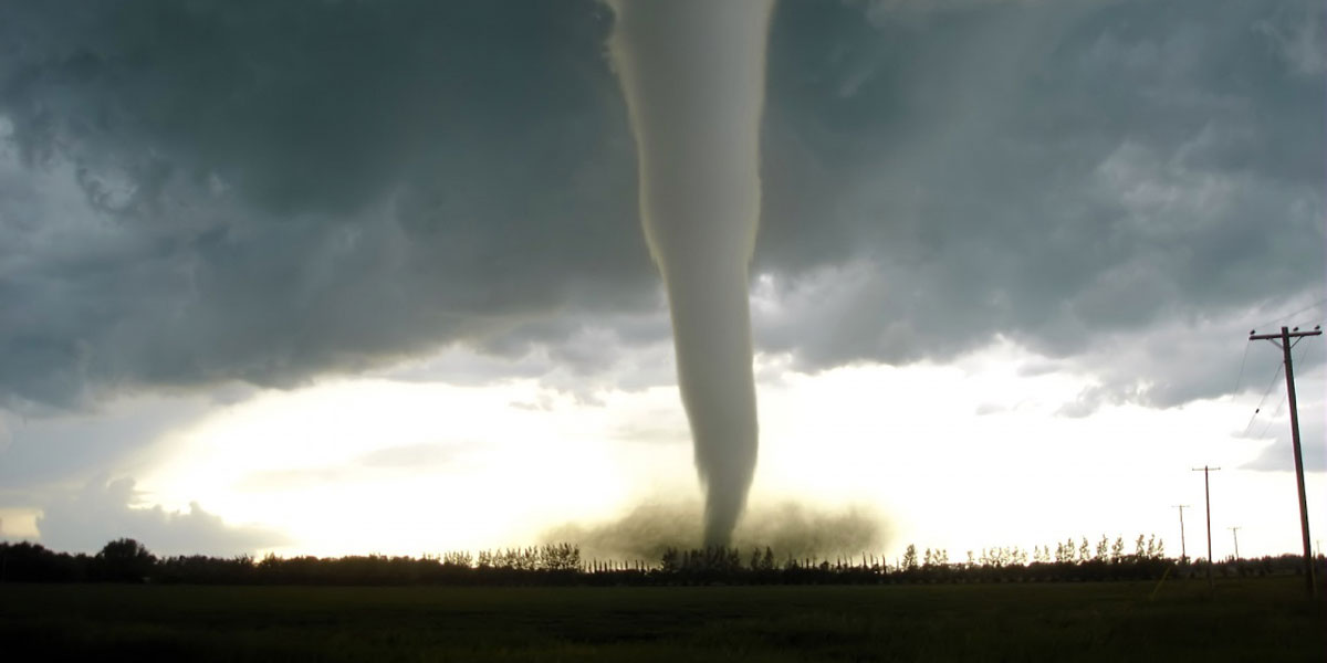 Tornado que da notificación por mal tiempo